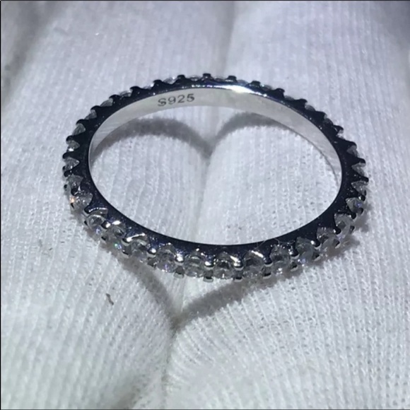 NEW 925 STERLING SILVER DIAMOND BAND RING - Picture 4 of 6